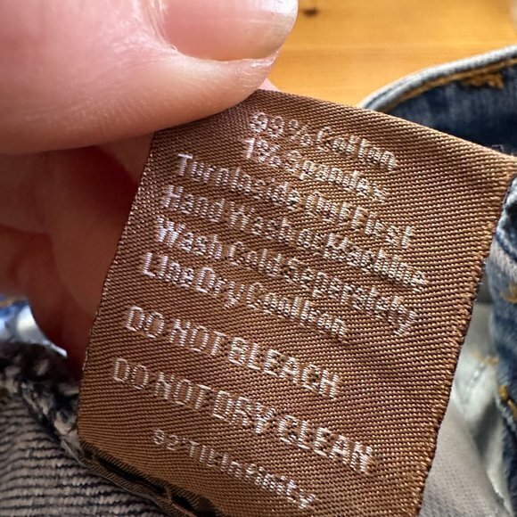 Crysp Denim Jeans Mens 38 x 33 distressed thrashed straight leg light wash moto - Picture 8 of 8